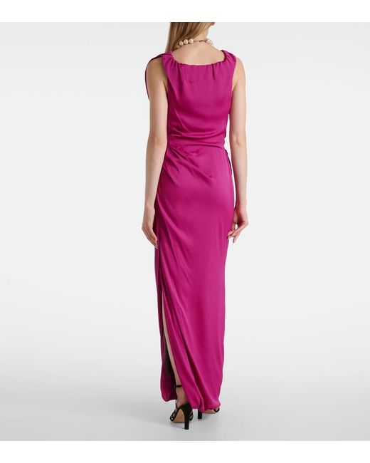 Vivienne Westwood Purple Long Ginnie Amber Draped Maxi Dress