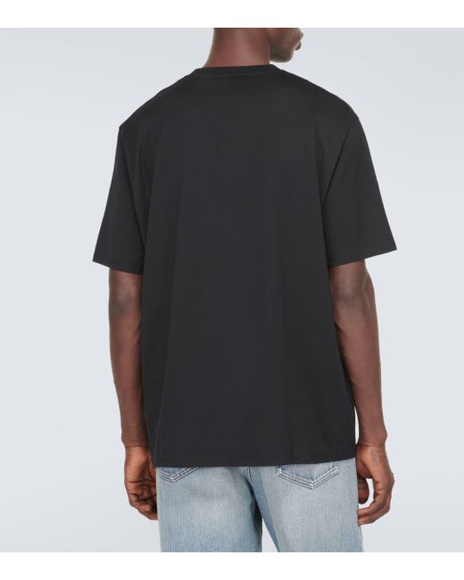 Lanvin Black Logo Cotton Jersey T-shirt for men