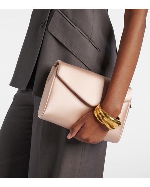 Max Mara Natural Satin Clutch