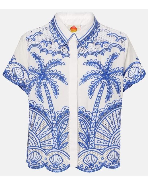 Farm Rio Blue Richelieu Cotton Shirt