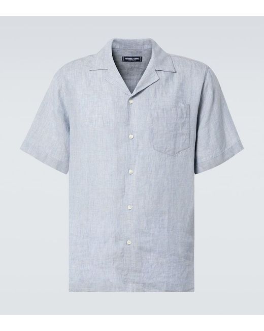 Camisa Angelo De Lino Frescobol Carioca de hombre de color Blue