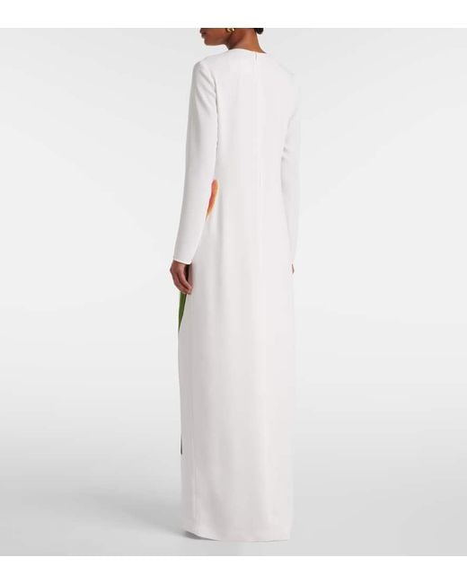 Costarellos White Maxikleid Jennis Aus Crepe Mit Pailletten