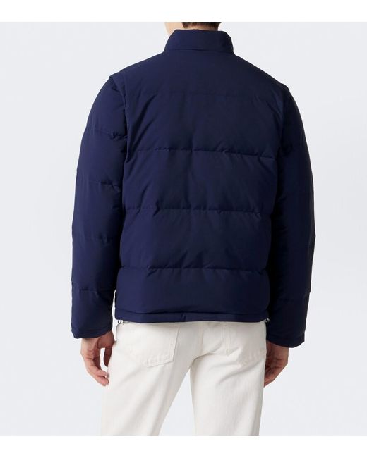 Eleventy Blue Wool-Blend Down Jacket for men