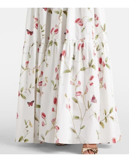 Giambattista Valli White Floral Cotton Maxi Dress