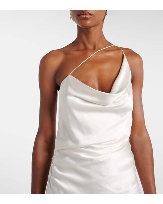 The Sei White One-Shoulder Silk Satin Gown