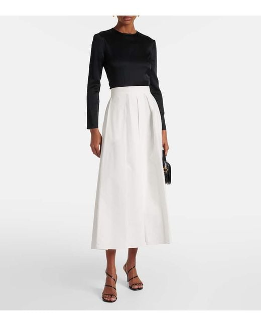 Elie Saab White Midirock Aus Baumwollpopeline
