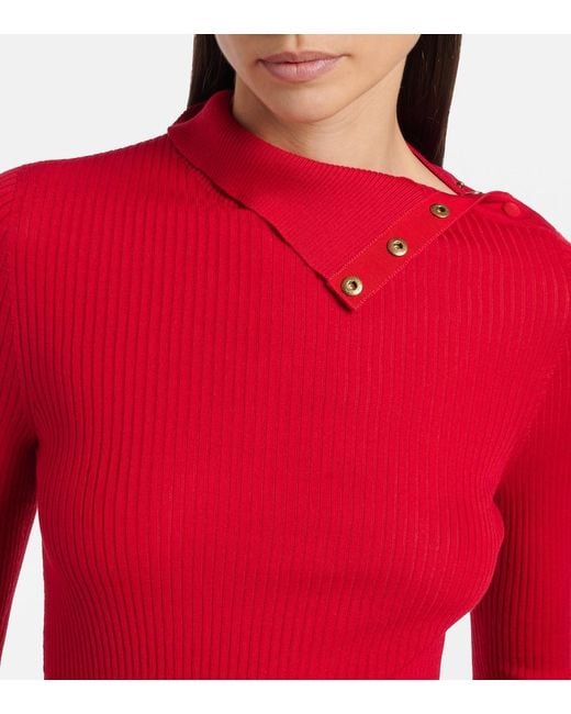 Moncler Red Virgin Wool Turtleneck Sweater