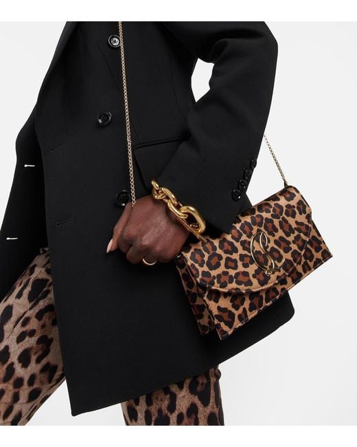Christian Louboutin Brown Loubi54 Leopard-Print Satin Clutch