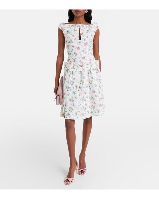 ShuShu/Tong White Bow-Detail Floral Top
