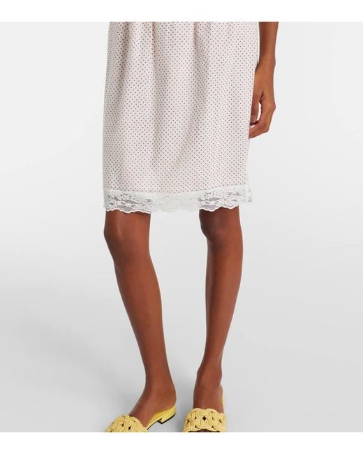 Jupe Marlowe En Coton Et Dentelle A Pois Posse en coloris White