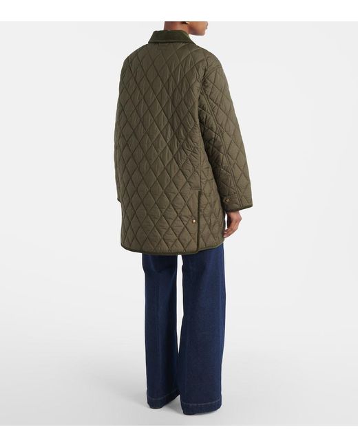 Polo Ralph Lauren Green Quilted Corduroy-Trimmed Jacket