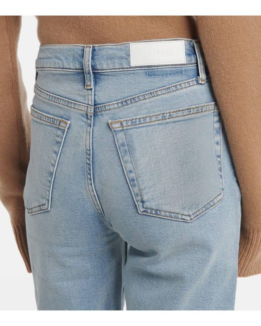 Re/done Blue 70S Stove Pipe Low-Rise Straight Jeans