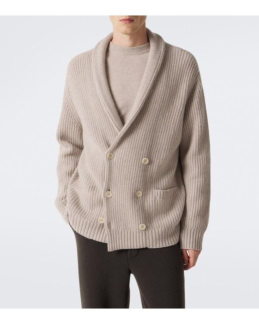Lisa Yang Natural Lyle Double-Breasted Cashmere Cardigan for men
