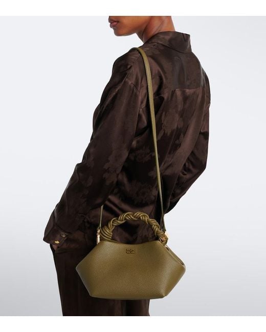 Ganni Green Bou Small Top-Handle Bag