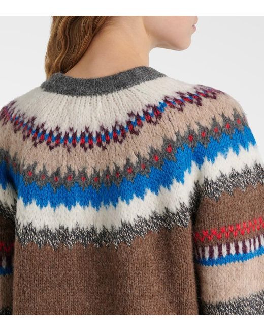 Jersey Kella Fair Isle De Mezcla De Alpaca Velvet de color Gray