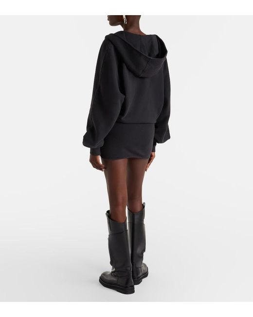 The Attico Black Cotton Jersey Sweatshirt Dress