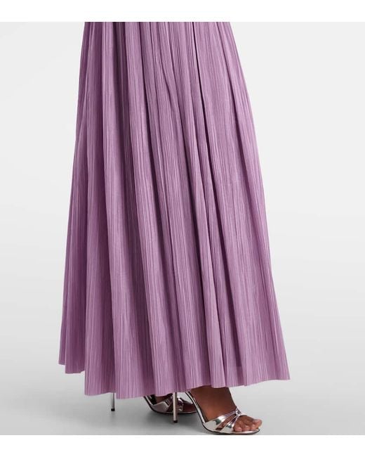 Abito Lungo Aubriella Con Ruches di Jonathan Simkhai in Purple
