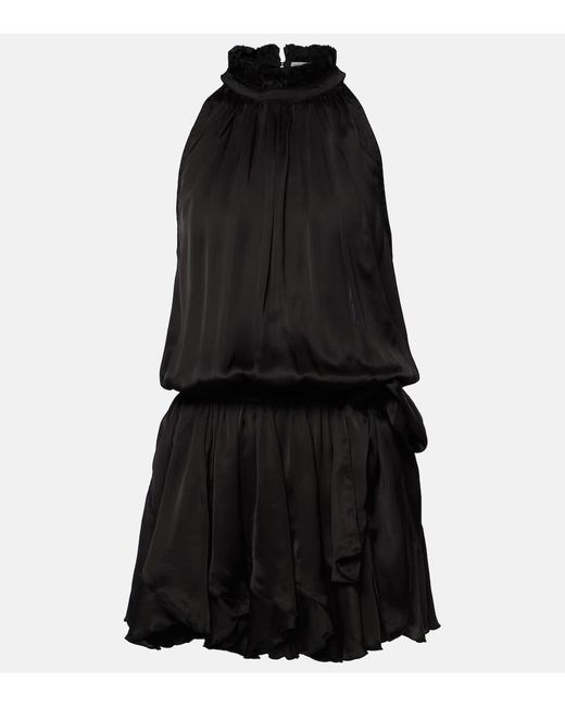 Vestido corto Bianca de saten Poupette de color Black
