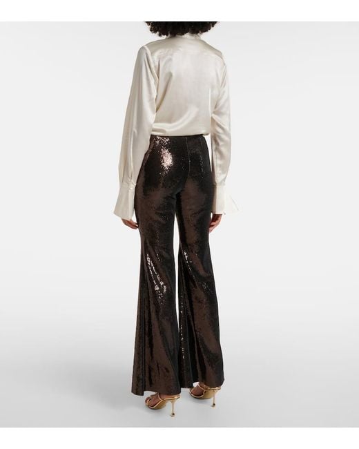 Nina Ricci Brown Sequined Flared Pants
