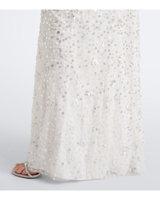 Jenny Packham White Orchid Embellished Gown