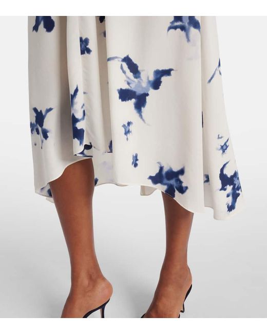 Altuzarra Blue Penny Floral Silk Wrap Dress