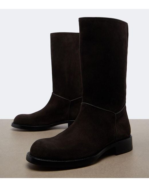 The Row Black Nobilis Suede Knee-High Boots