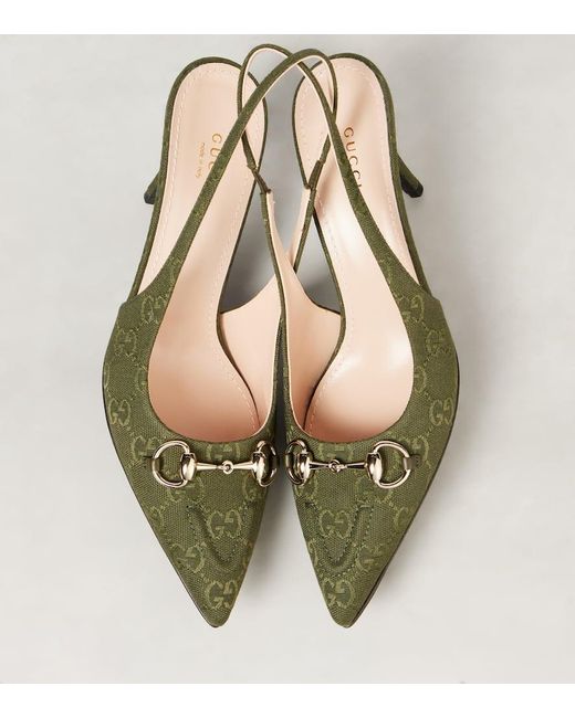 Gucci Green Slingback Pump With Horsebit, Size 35 It