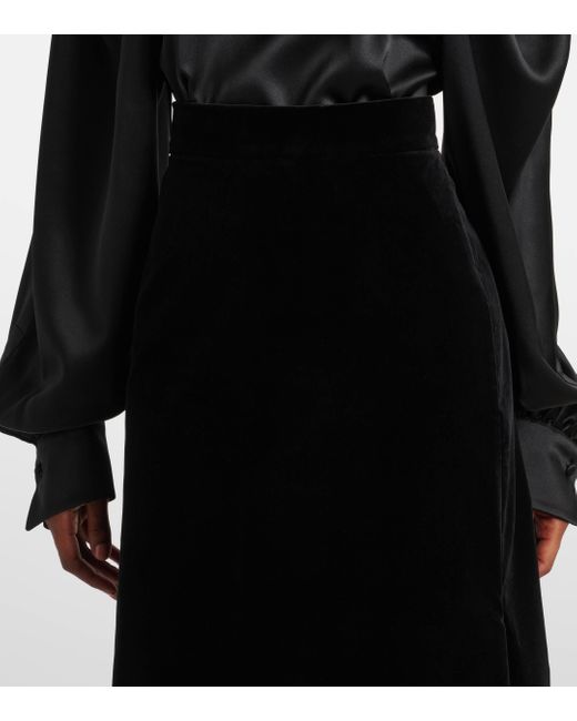 Max Mara Black Capo Cotton Midi Skirt