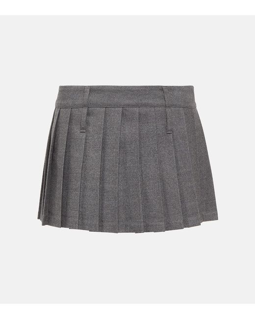 Frankie Shop Gray Blake Pleated Miniskirt