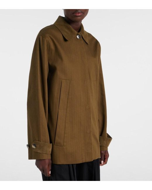 Proenza Schouler Green Angela Herringbone Cotton Jacket