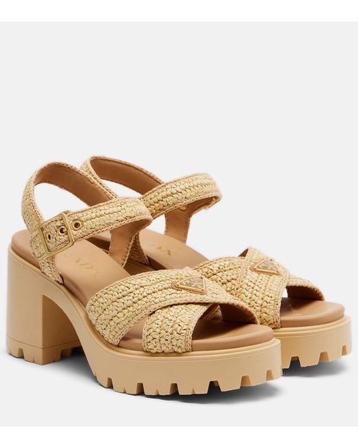Prada Metallic Crochet Sandals