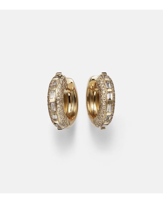 SHAY White 18Kt Hoop Earrings With Diamonds