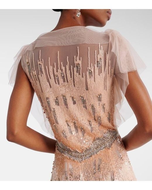 Jenny Packham Pink Bonnie Embellished Gown