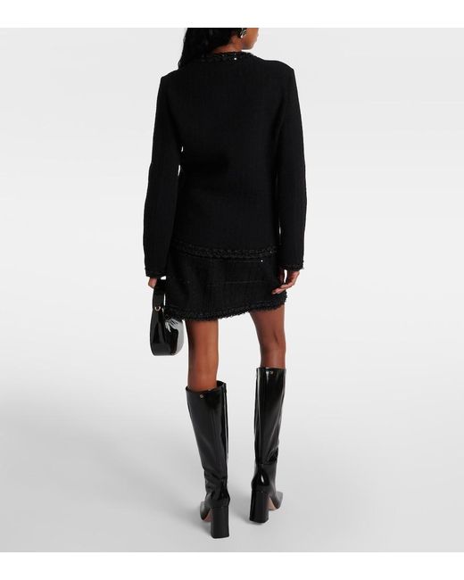 Giambattista Valli Black Sequined Wool-Blend Jacket