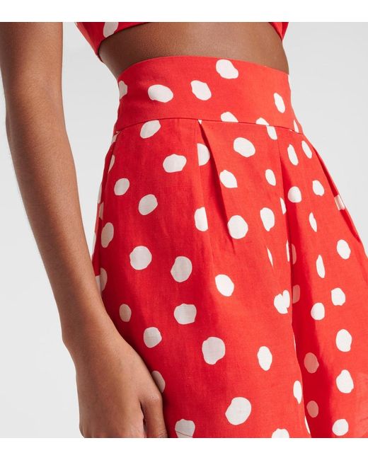 Shorts A Gamba Larga A Vita Alta di Adriana Degreas in Red