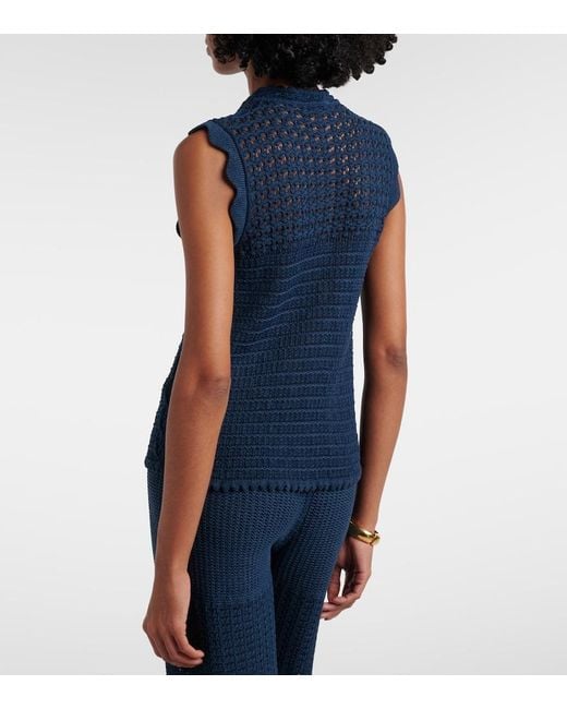 Eres Blue Aurora Crochet Top
