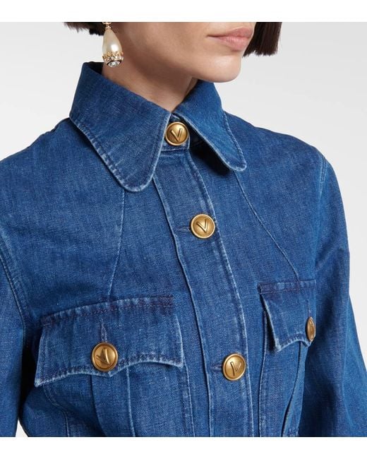 Valentino Blue Jacke Aus Denim