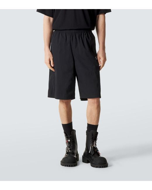 Balenciaga Black Jersey Bermuda Shorts for men