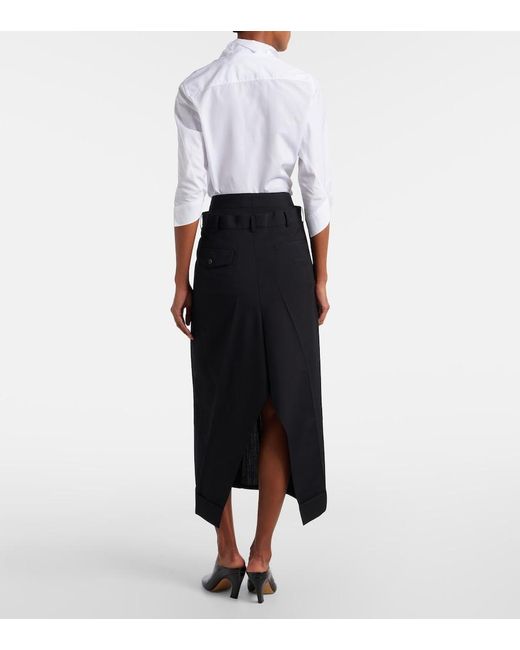 Junya Watanabe Black Pleated Midi Skirt