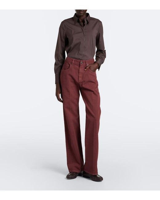 Brunello Cucinelli Red Monili Straight Jeans