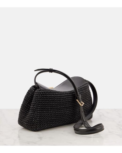 Totême  Black Clutch T-Lock Aus Leder