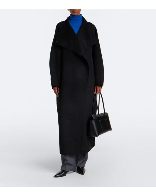 Frankie Shop Black Leroy Wool-Blend Coat