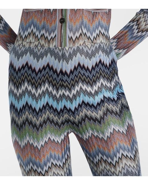 Missoni Blue Zigzag Straight Pants