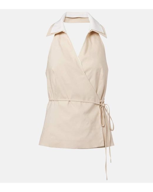 Jonathan Simkhai Natural Campbell Linen Top