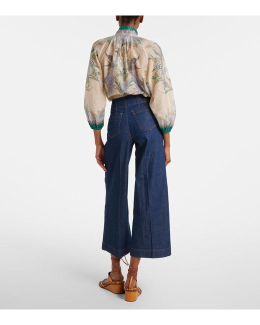 Jeans Flared Cropped Aster Zimmermann de color Blue