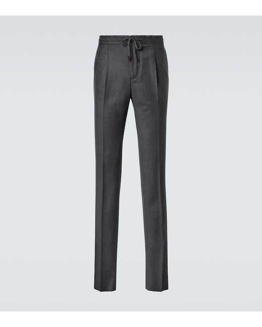 Slowear Gray Wool Tapered Pants for men