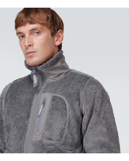 And Wander Gray High Loft Fleece Jacket for men