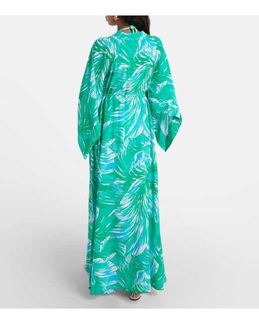 Melissa Odabash Green Edith Printed Kaftan