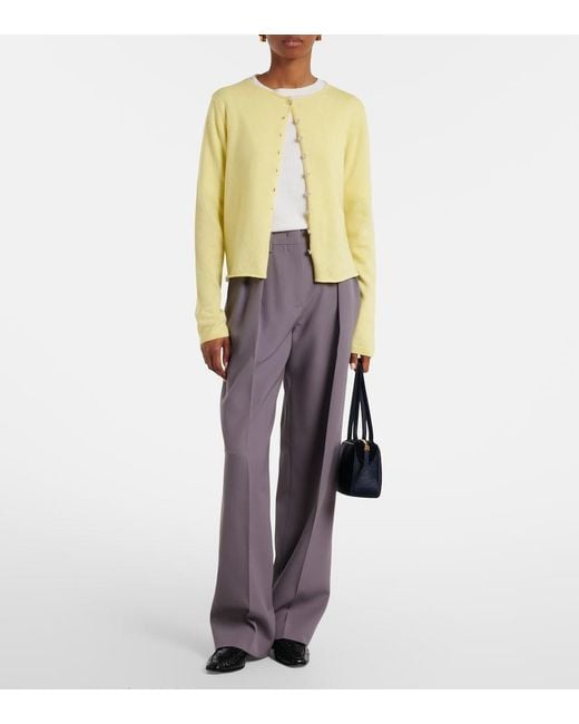 Jardin Des Orangers Yellow Cotton And Cashmere Cardigan