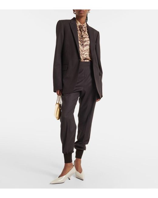 Stella McCartney Black Wool Flannel Sweatpants